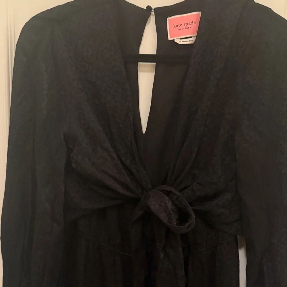 Kate Spade Elegant Black Jumpsuit with Front Tie